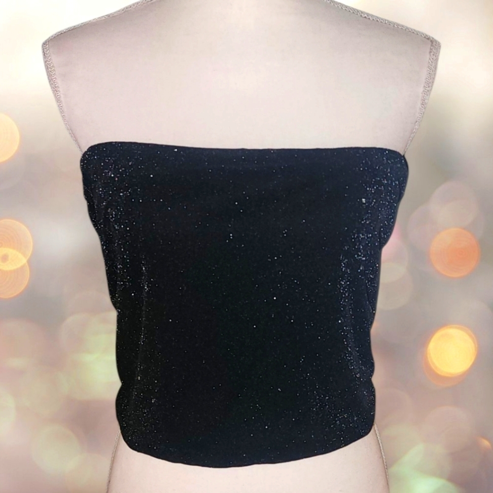 URBAN SOCIAL Black Glitter Tube Top